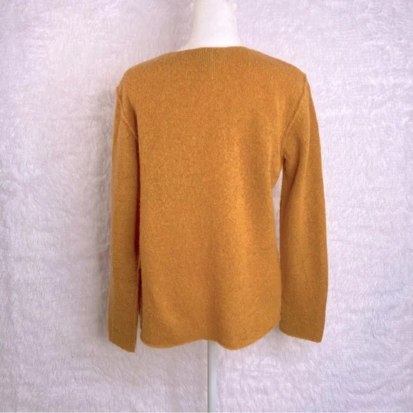 Eileen Fisher Italian Yarn Wool Blend Pullover Sweater S Orange Seam Detail - Picture 4 of 6